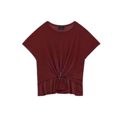 Top , Burgundy - Crepe jersey
