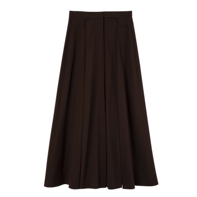 Midi skirt , Ebony - Cotton poplin