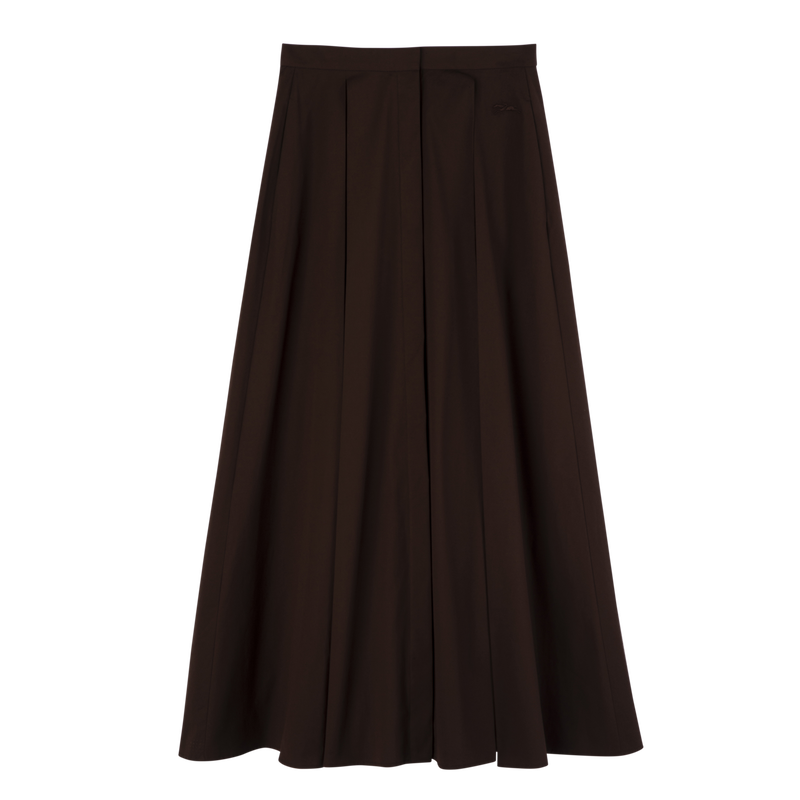 Midi skirt , Ebony - Cotton poplin  - View 1 of  5